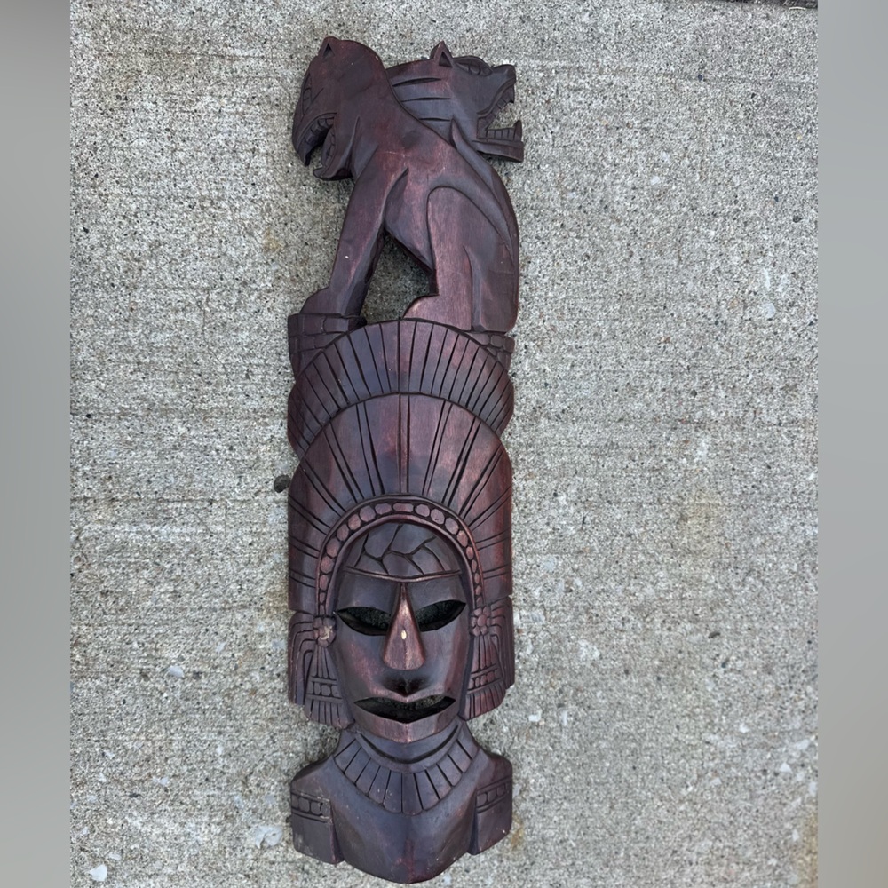 Vintage Handcrafted Tribal wooden mask wall decor